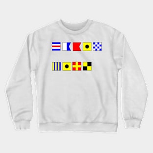 CABIN GIRL SPELT OUT WITH NAUTICAL FLAGS Crewneck Sweatshirt